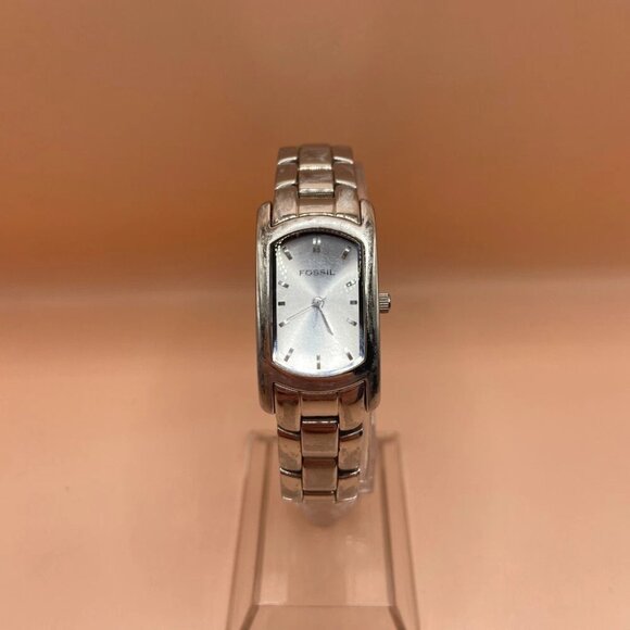 Fossil Watch F2  ES-9519 All Stainless‎ Steel Silver Tone Stick Analog Quartz - Picture 2 of 13